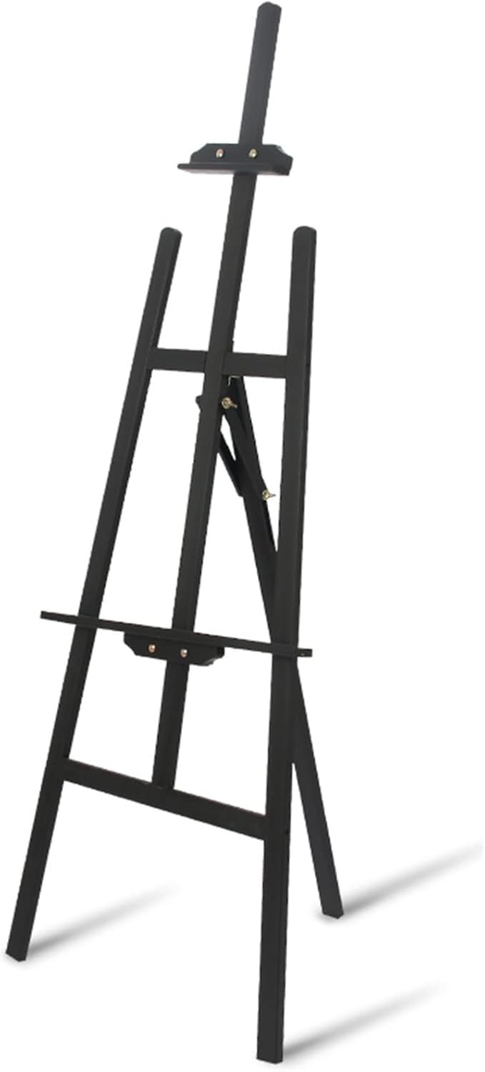 CWCQGH Adjustable Wooden A-Frame Easel Portable & Foldable Art Display Stand for Painting Sketching & Showcasing – Lightweight 150cm Presentation Easel (B 150CM)