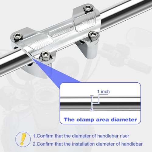 Image of 1.0 inch Handlebar Riser Top Clamp Kit 1.5 inch Tall for Harley Street glide, Electra glide, Sportster, Softail Street Bob Fat Boy Fat Bob Heritage Low Rider & Dyna (Rise Height: 1.5 inch, For 1 inch Bar)