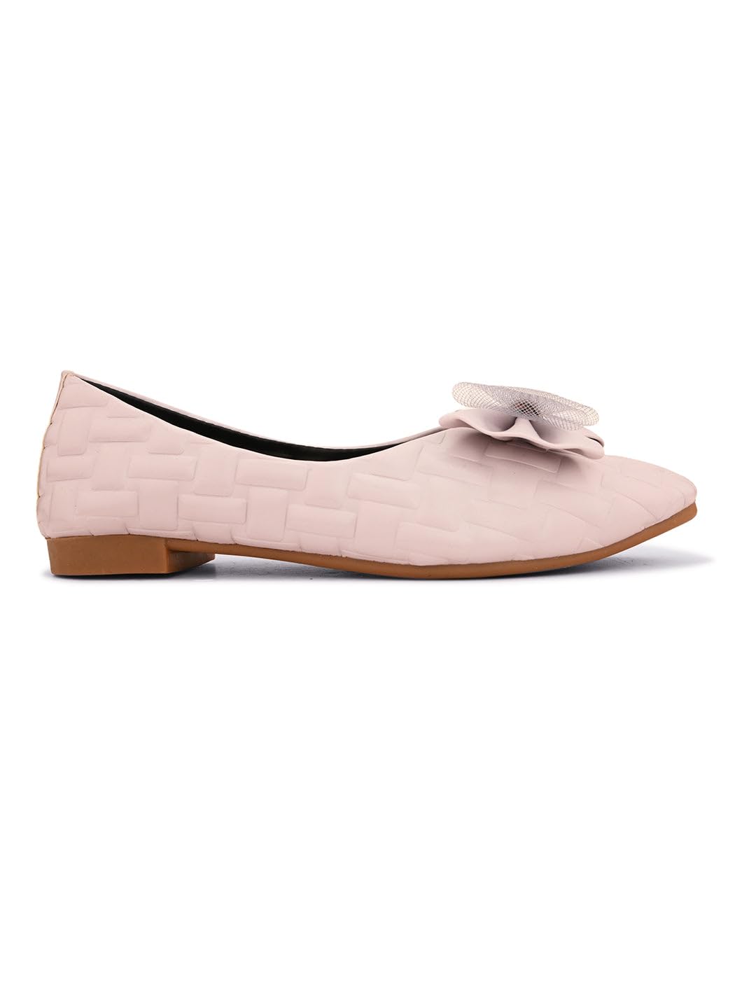XE Looks Scarpe basse strutturate con fiocco in rete: design elegante, vestibilità comoda, perfette per aggiungere un tocco chic agli abiti da ragazza e da donna