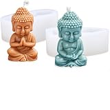 Bogoro 2 Stück Buddha silikonform kerzen, Kerzenform Silikon 3D Buddha