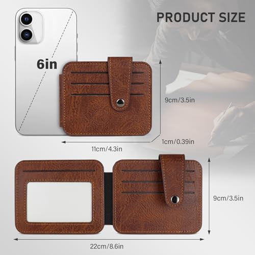 Silm Wallets, Mens Womens Portable Mini Credit Card Wallet Leather Compact Card Holder Wallet for Daily Trip (B)2