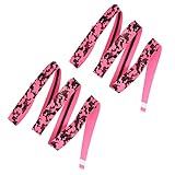 PATIKIL Racket Overgrip with Damping Ridges, 2 Pack PU Grip Tape Non-Slip Absorbent Camo Pattern for Tennis Badminton Fishing Rod, Pink