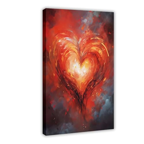 Toile cœur rouge déco murale pour rompre la monotonie d'un bureau