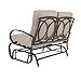 PATIO TREE Outdoor Patio Glider Bench Loveseat - Cushioned 2 Person Rocking Seating Swing Chair for Patio, Beige