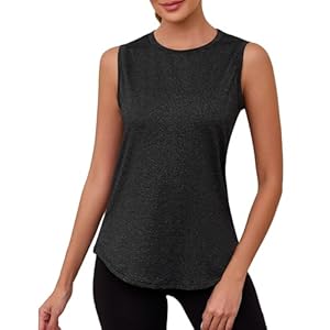Gyabnw Women’s Sports Tank Top Sleeveless Racerback Yoga Vest Lightweight Quick Dry Athletic Gym Workout Tops with Hollow Back Design