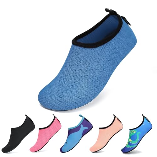 SAGUARO Zapatos de Agua Niño Niña Slip on Respirable Calcetines de Natación Piscina de Playa Escarpines,072 Azul,22/23
