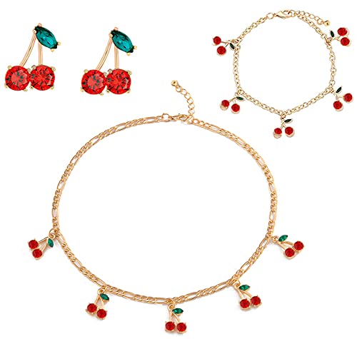 ALAIX Women's Gold Chain Necklace Gold Chain Choker Necklace with Cherry Pendant for Women Teen Girls