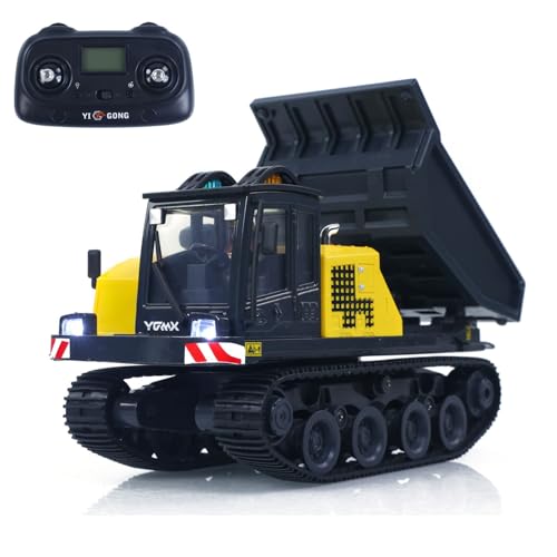 TOUCAN RC HOBBY 1/50 T14R Panther RTR Camion à benne basculante électrique RC Véhicule de chantier Véhicule de construction à chenilles Modèle fini...