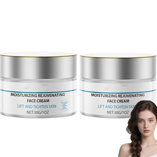 Crema reafirmante facial instantánea, crema hidratante facial de colágeno, crema facial hidratante y rejuvenecedora, crema hidratante para pieles sensibles. (2 unidades)