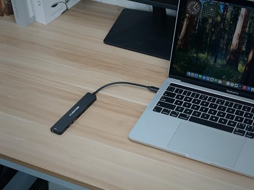Image of LENTION USB-C Hub, 4K@60Hz HDMI, 100W PD, 2 USB-C, 2 USB 3.0, Card Reader | 2A & 2C Work Simultaneously, Stable Driver 3.0 Certified, for macOS, iOS /iPadOS, Windows & ChromeOS (CE19, Black)