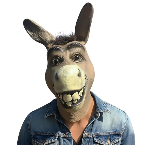 BEJOYFMY Masque d'âne, masque amusant en latex pour adultes