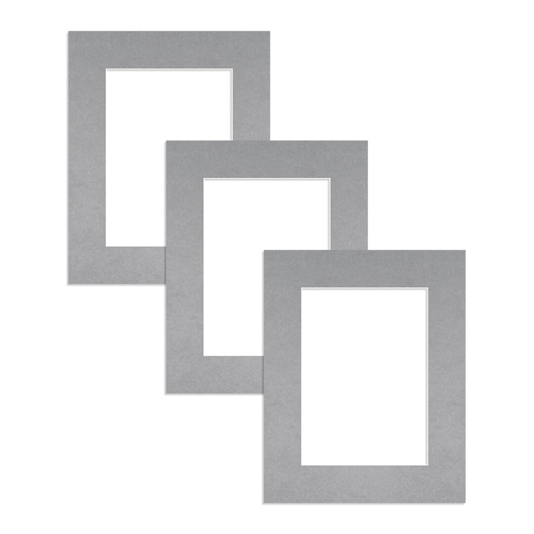 Alison Kingsgate 10X8 Silver Picture Mount for Frames-7X5 Aperture-Pack 3 — image 1