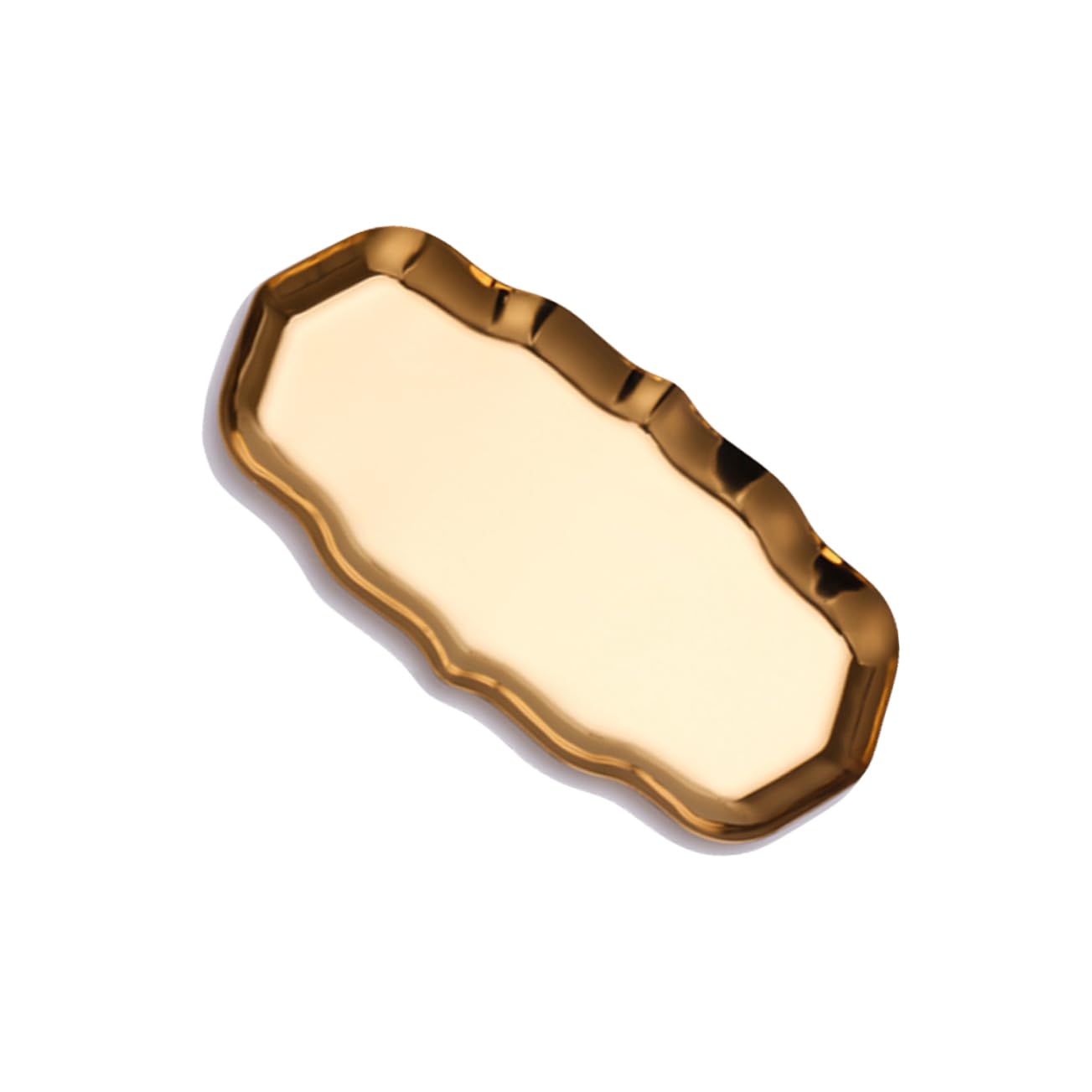 Cosmetic Tray Stylish Stainless Steel Plate for Jewelry Beauty Products Home Decor Accessory