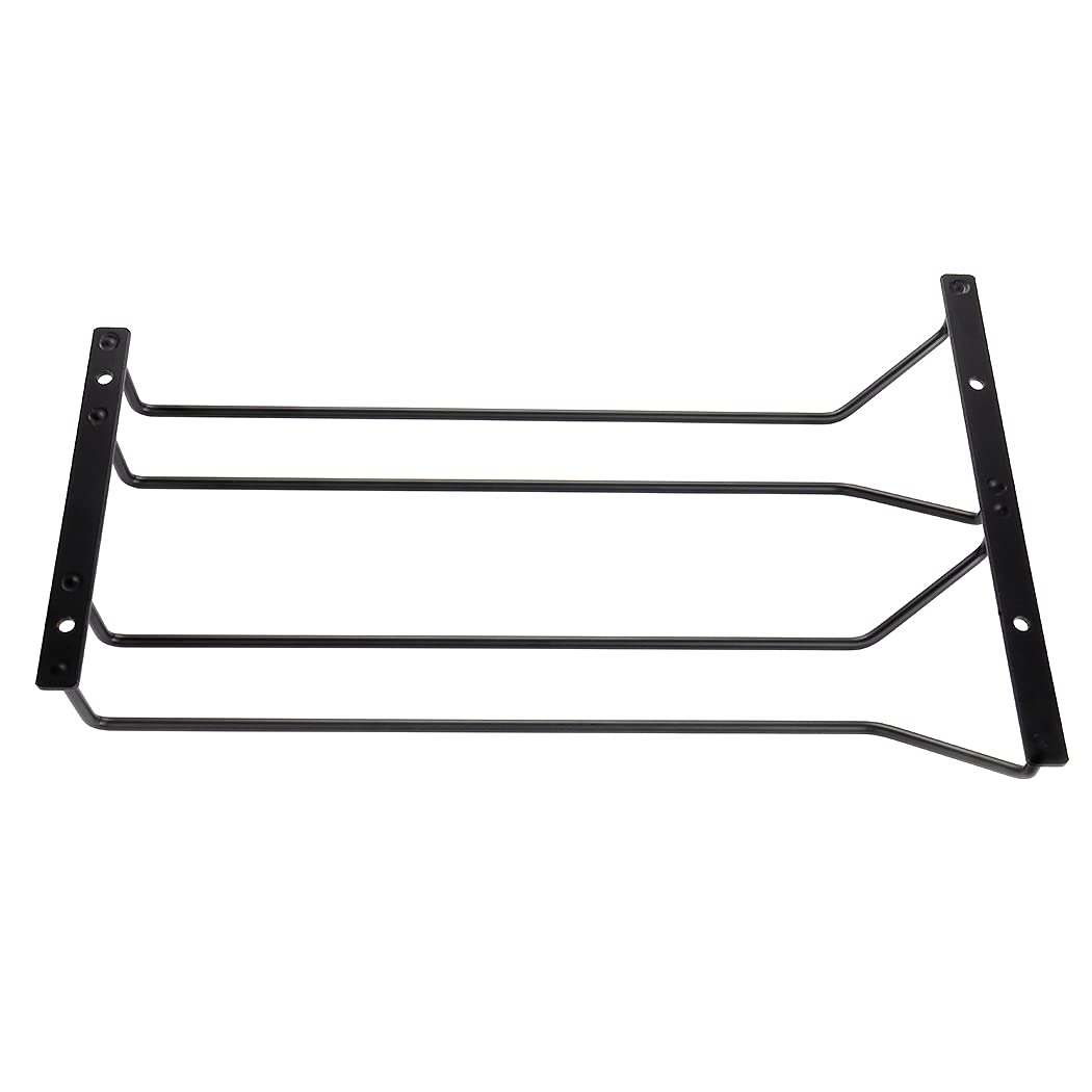 Support Verres à Vin Sous Armoire Noir 35cm - Porte-Verres à Pied Pour Cuisine Et Bar
