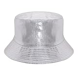 Fumwase Metallic Bucket-Hat Unisex Trendy Fisherman Sun Cap Packable Party...