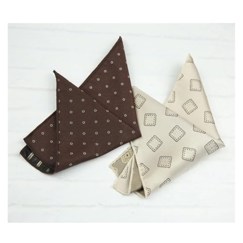 Pañuelo de bolsillo para hombre con sofisticados puntos marrones estilo formal 7