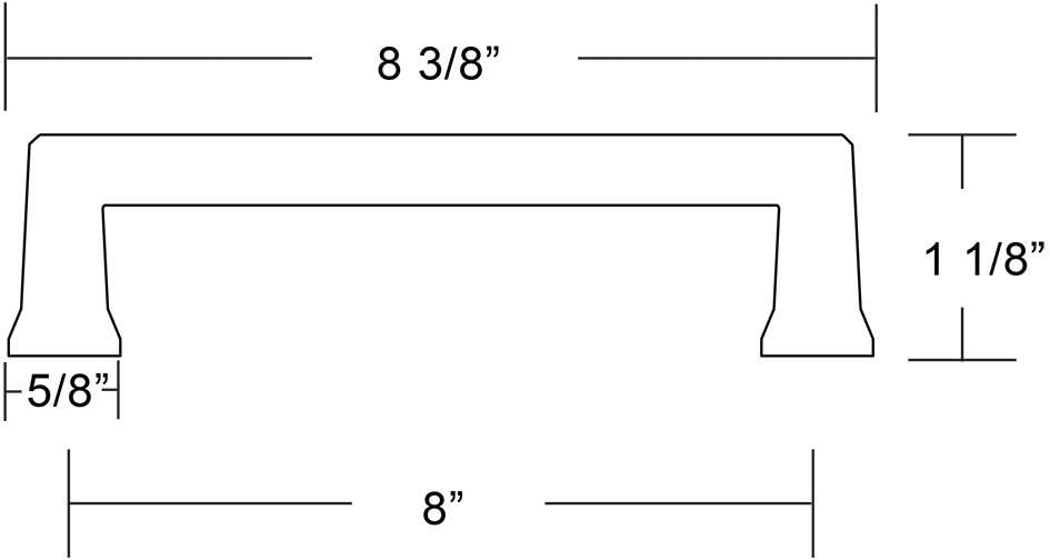 Emtek Alexander Pull Available in 7 Sizes and 6 Finishes - 86427US19 - (Center to Center 8") - Flat Black (US19)