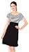 Simplicity Women's Maternity Summer Baby Shower Dress Short Sleeves, Blk/White