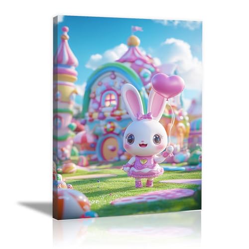 Tableau lapin adorable impression haut de gamme déco maison de salon