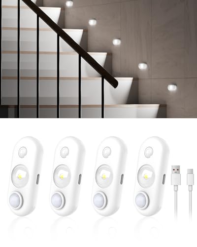 Image of SZOKLED Motion Sensor Under Cabinet Lights, Stick on LED Under Counter Light for Kitchen, Closet, Drawer, Shelf, 4Pack