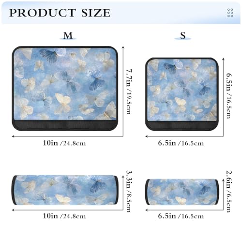 Image of 2 Pack Seatbelt Covers Seat Belt Cover Pad for Adults Boys Girls Car Seat Strap Covers Pads Cushion Universal Shoulder Strap Pad Protector for Backpack Camera Bag 10x7.7Inch Sky Blue and White Butterf