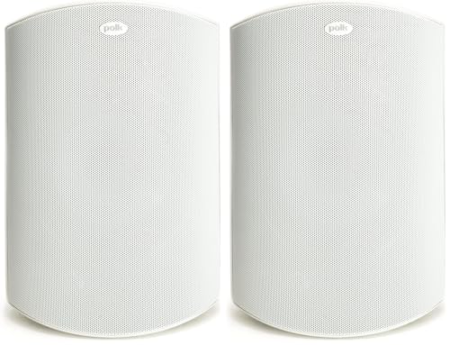 Image of Polk Audio Atrium 8 SDI Flagship Outdoor Speaker (White) - Use as Single Unit or Stereo Pair, Powerful Bass & Broad Sound Coverage, Withstands Extreme Weather & Temperature (Pack of 2)
