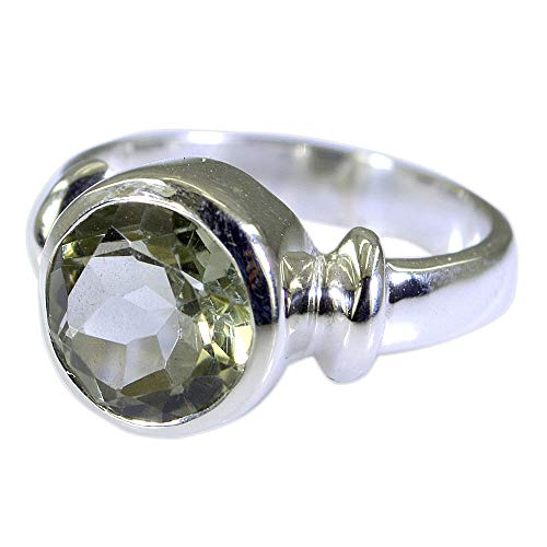 Bague en améthyste verte naturelle et argent 925 idéale pour vos soirées