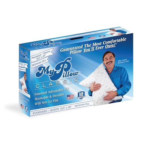 MyPillow Bedding Bed Pillows for Sleeping Queen Size, Perfect for Back, Stomach or Side Sleepers - My Pillow Classic Pillow [Queen, Medium]