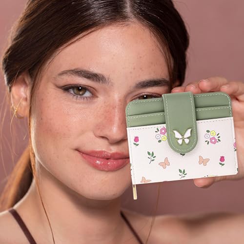 Image of Farcauo Womens Wallet Cute Small Wallets for Women Green Kawaii Butterfly Women's Wallet Card Wallets for Women Ladies