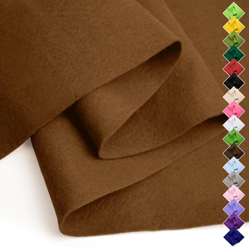 Image of Soft Felt Fabric Sheet 18 inch x 36 inch, 1.6mm Acrylic Craft Felt, Reddish Brown | Soft Thick Felt by The Yard, Large Precut Sheet, Nonwoven Fabric for Sewing DIY Crafts, Classroom & Home Decor