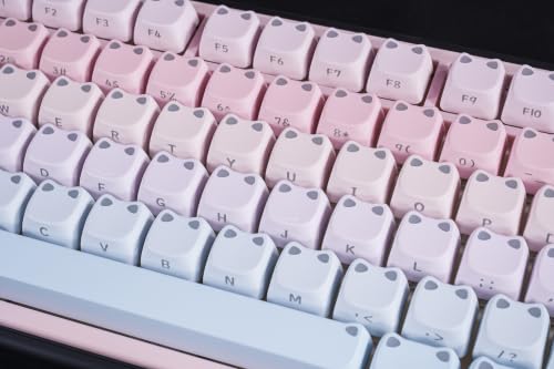Image of ZORNHER UR82 Wireless Mechanical Keyboard,75% Creamy Keyboard with Cute Cat-Ear Shine Through Keycaps, Hot-Swappable RGB Gaming Keyboard for Windows /Mac, BT /2.4G /USB-C,Bubble Cat Pink Blue
