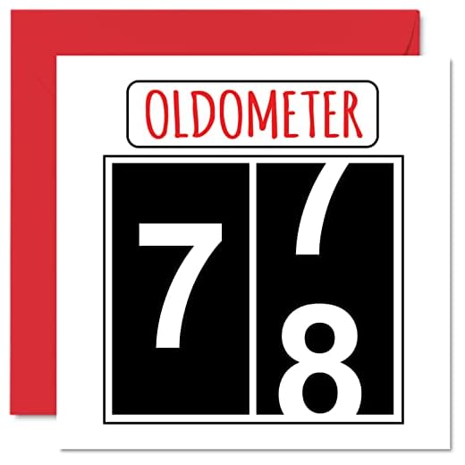 Divertidas tarjetas de cumpleaños de 78 para hombres y mujeres, olómetro, tarjeta de feliz cumpleaños para papá, mamá, tarjetas de felicitación de 145 mmx145 mm, tarjeta de felicitación de 78 años
