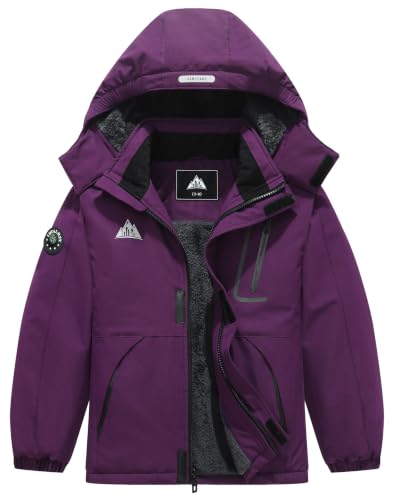 Image of Kid's Ski Jacket Winter Coat Boy's and Girl's Snowboarding Jackets | Kids Ski Jacket | Windproof, Waterproof, Insulated | Removable Hood, Zipper Pockets | Snowboarding Coat for Boys and Girls
