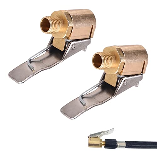 Embout Gonflage Pneu Voiture,Adaptateur Valve Pneu,Embout Gonflage Pneu,Adaptateur Valve Pneu Voiture,Air Mandrin Pompe de Gonflage Valve Clip Pince Connecteur Adaptateur,pour Voiture Camions,8mm,2PCS
