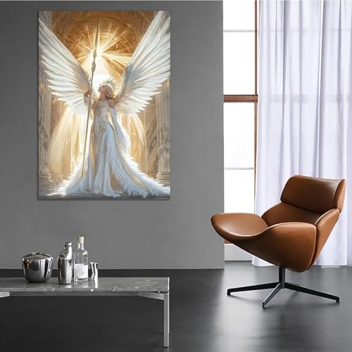 Poster moderne ange blanc grand format toile pour mur vide - 4