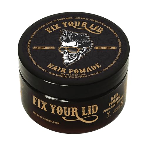 Fix Your Lid Hair Pomade for Men - Water Based Pomade Medium Hold High Shine - Easy to Wash Out - All Hair Types - 3.75oz