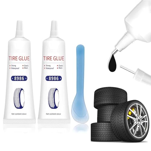 Pegamento para Reparar Neumáticos, Kit Antipinchazos Coche, Kit Reparación Neumático, Kit Repara Pinchazos Adecuado para Automóviles/Motos/Bicicletas - Repara Rápidamente Grietas
