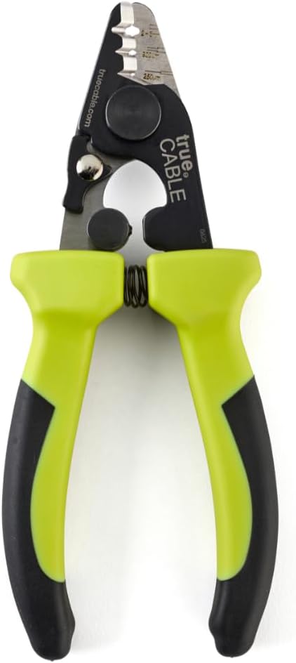 trueCABLE Professional Grade 3 in 1 Fiber Optical Cable Stripper, Precision Angled Jaw, 6" Fiber Optic Stripper Tool with TPU Grip for 1.6-3.0mm Jackets, 250-900μm Tight Buffer & Loose Tube