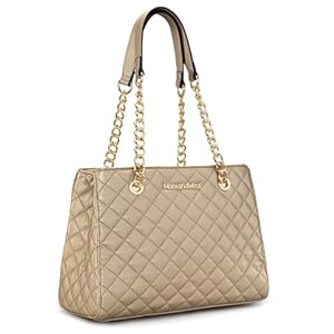 Montana West MEDIUM Tote Bag for Women Quilted Chain Handbags Shoulder Purse