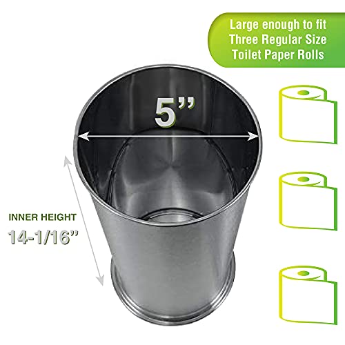 LDR Industries 164 6456BN Ashton Free Standing Regular Size Roll Toilet Paper Holder Canister, Brushed Nickel - Thumbnail 4