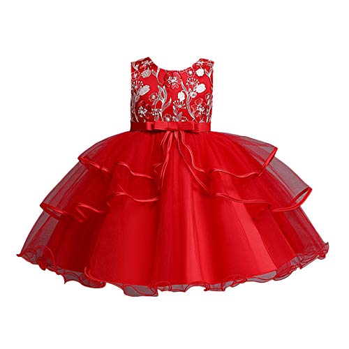 Disfraz de princesa sin mangas para niñas y niños, disfraz de carnaval, vestido de malla, tutú, falda, cosplay, ropa de fiesta para niñas, rojo, 2-3 años