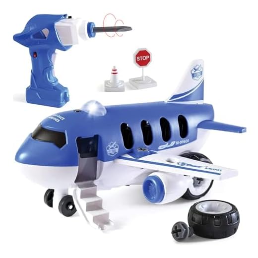 Top Race Desarmar Juguete DIY Avión de Control Remoto con Taladro Eléctrico,Avión Desmontable,Vehículo de avión Juguetes de construcción de juguet para Niños Regalo para Niños Niñas de 3,4,5,6,7Años