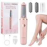 BarberBoss Electric Callus Remover for Feet, Portable Foot File, Rechargeable Hard Skin Remover with Fine & Coarse Roller Heads, Waterproof Pedicure Tool with Travel Lock & USB Charging, QR-5102