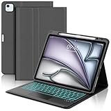 【Angles de vision réglables】L'étui clavier pour iPad Pro 12,9 offre trois angles de vue. Ses fentes antidérapantes intégrées assurent une bonne stabilité de la tablette et évitent tout risque de basculement. Il s'ajuste facilement à l'angle qui vous convient le mieux. Cela rend l'Pad fonctionner comme un ordinateur portable, soit Parfait pour travailler, écrire, prendre des notes, taper et éditer ou regarder des vidéos