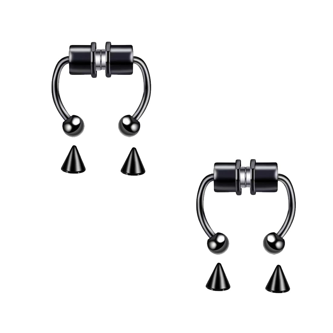 Faux Piercing Nez Clip-On - Anneau Septum Magnétique Sans Perçage - Acier Inoxydable 316L - Pour Femmes Et Hommes