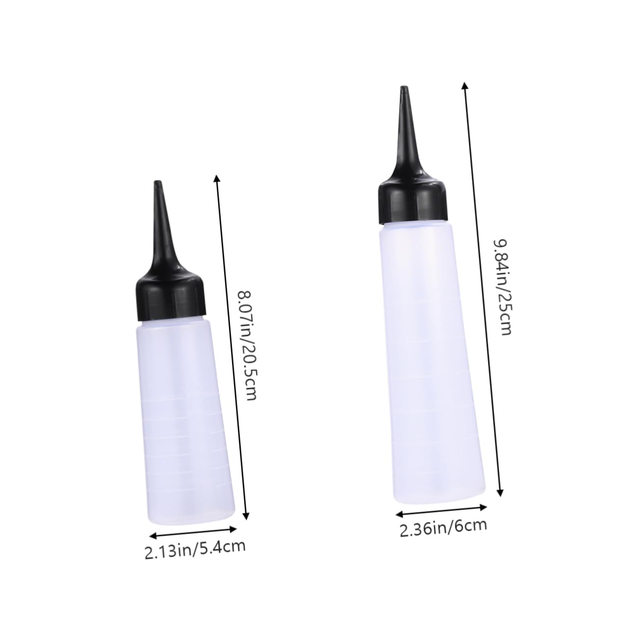 Housoutil 2sets Hair Coloring Shampoo Bottles Refillable Containers Salon Applicator Bottles Easy Squeeze Design 4pcs*2