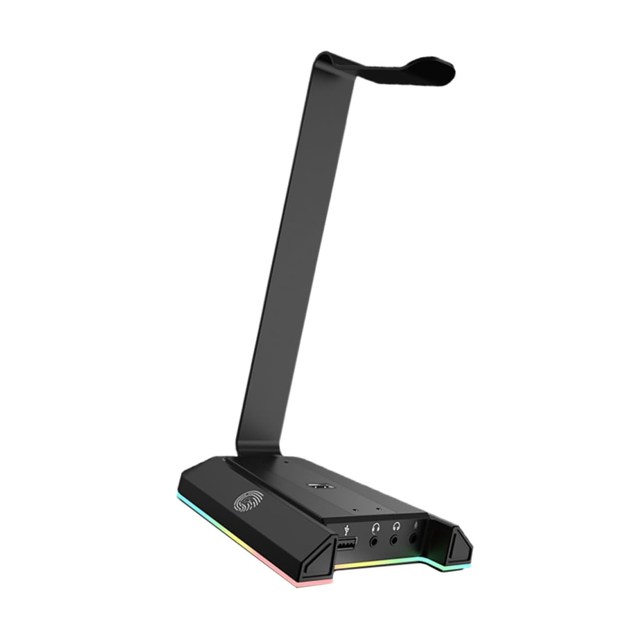 ULTECHNOVO Soporte de Sobremesa para Auriculares Rgb para Juegos Negro Abs | Diseño de Escritorio, Compatible Teléfono y Auriculares, Accesorio para Ordenador y PC Gaming