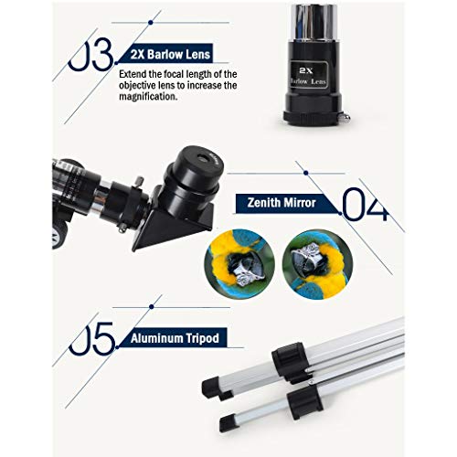 Telescopio portátil YXCKG HD 150X Refractor para astronomía miniatura 6
