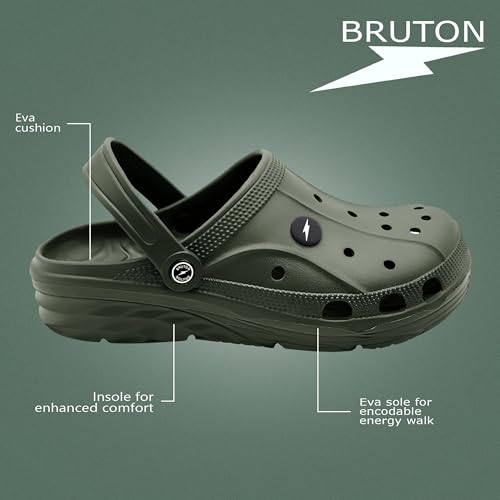Image of BRUTON Unisex EVA Sandals | Lightweight Clogs with Adjustable Back Strap | Breathable Anti-Slip Casual Sandals for Walking, Beach, Travel & Daily Wear