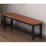 Gartenbank aus Gusseisen und Hartholz, für den Außenbereich, Schuhwechsel, Sitzbank, Fitnessstudio/MallRestbank, 140 x 34 x 45 cm, Schwarz und...